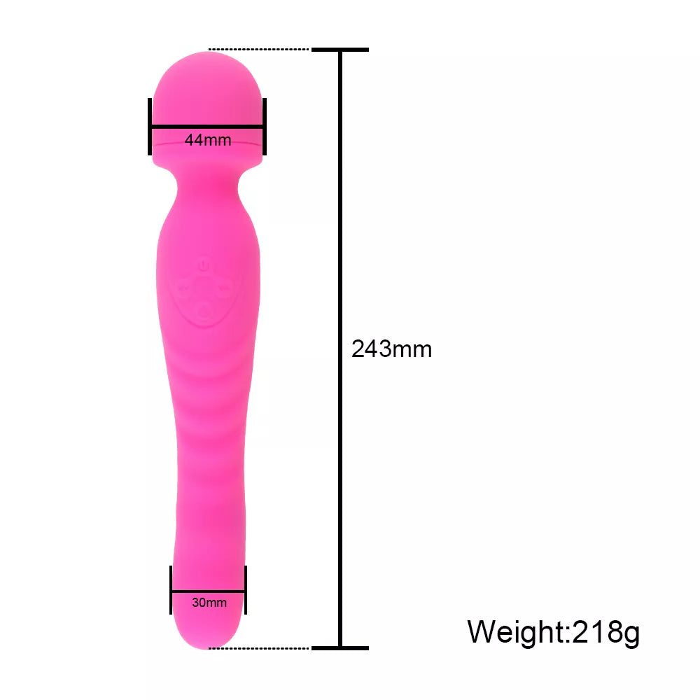 Wand Massager Vibrator Handheld G-Spot Warmth Heating Tip, Clitoral Vibrators Double Head with 20 Vibration Mode Rechargeable Personal Massager, Waterproof Adult Sex Toy