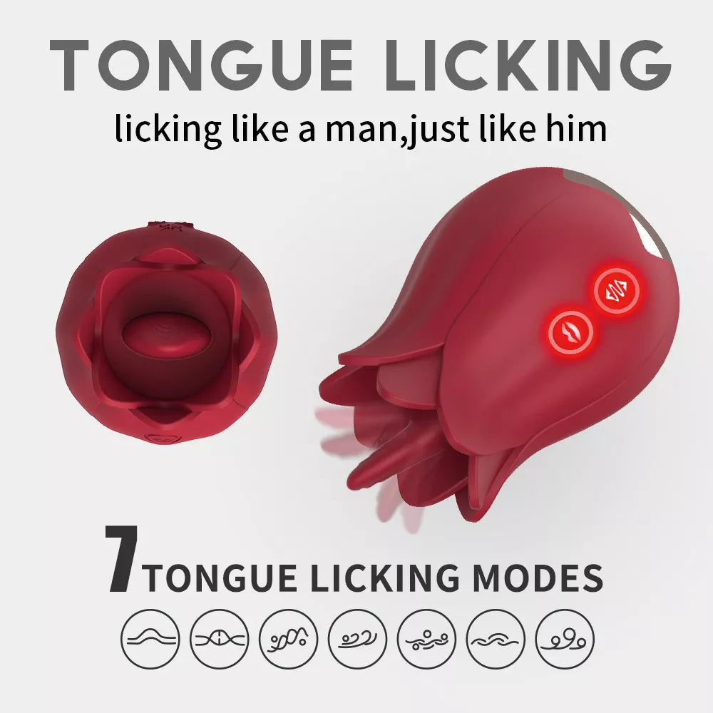 Vibrator Adult Sex Toy Rose Clit Tongue Licking - Clitoral Stimulator Pleasure Tool for Women Masturbation Clit Sexual Stimulation Masturbator