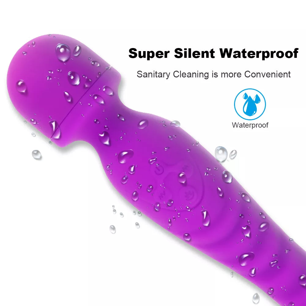 Wand Massager Vibrator Handheld G-Spot Warmth Heating Tip, Clitoral Vibrators Double Head with 20 Vibration Mode Rechargeable Personal Massager, Waterproof Adult Sex Toy