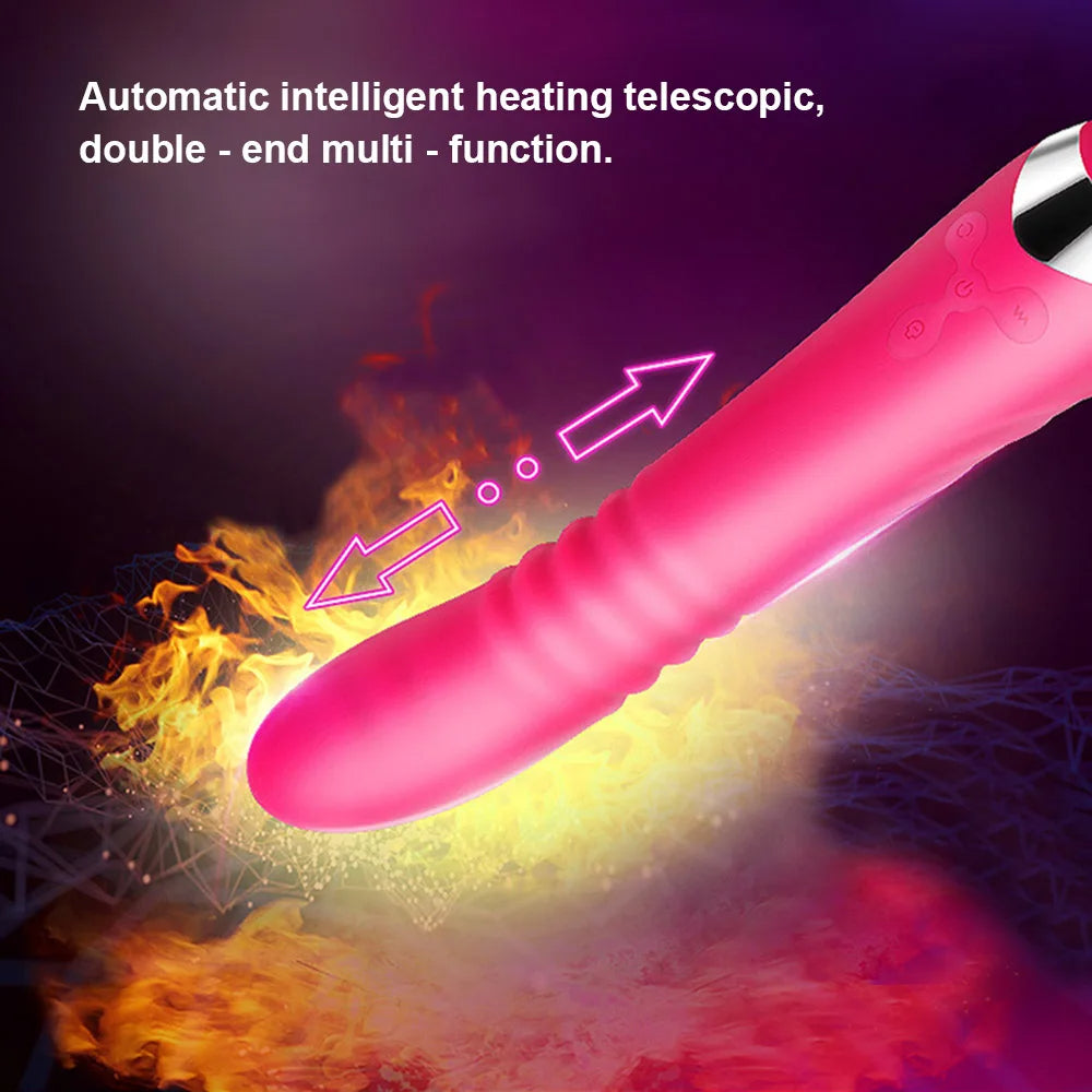 Rechargeable Heated Wand Massager – Dual-Head, Thrusting Motion & 20 Customizable Modes