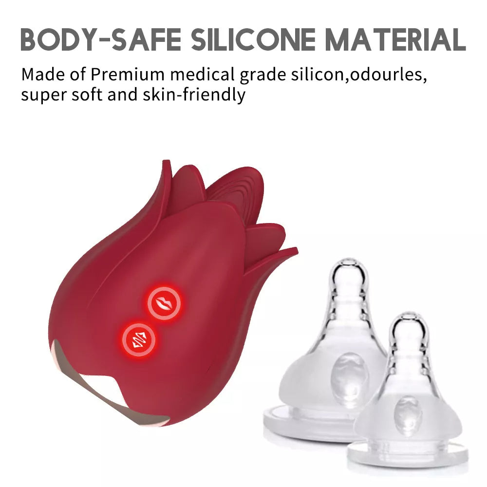 Vibrator Adult Sex Toy Rose Clit Tongue Licking - Clitoral Stimulator Pleasure Tool for Women Masturbation Clit Sexual Stimulation Masturbator