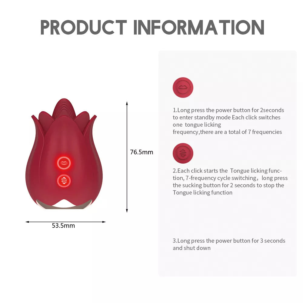 Vibrator Adult Sex Toy Rose Clit Tongue Licking - Clitoral Stimulator Pleasure Tool for Women Masturbation Clit Sexual Stimulation Masturbator