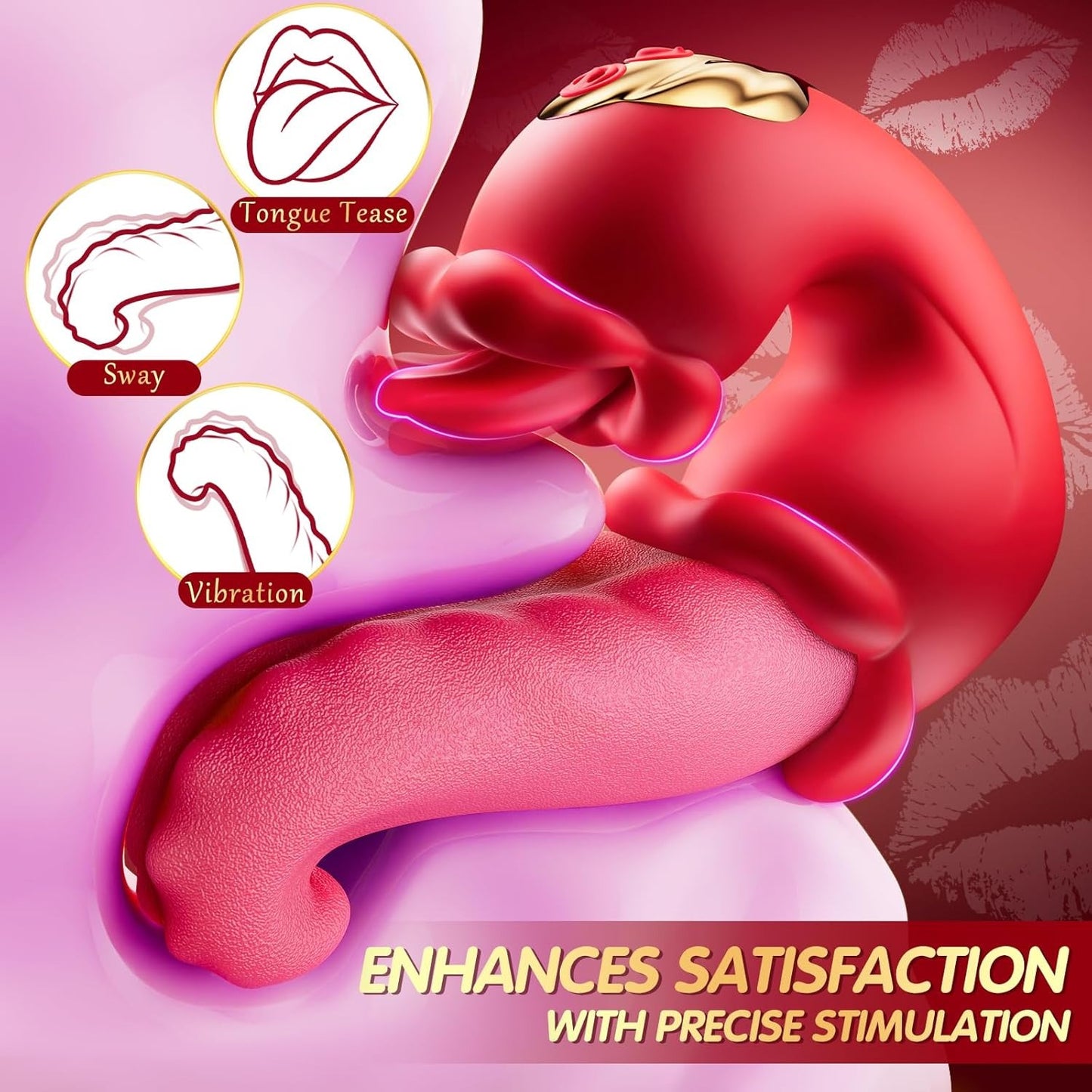 Tongue Thrusting Dildo with 10 Licking & 10 Vibration Modes – Clitoral & G-Spot Bliss