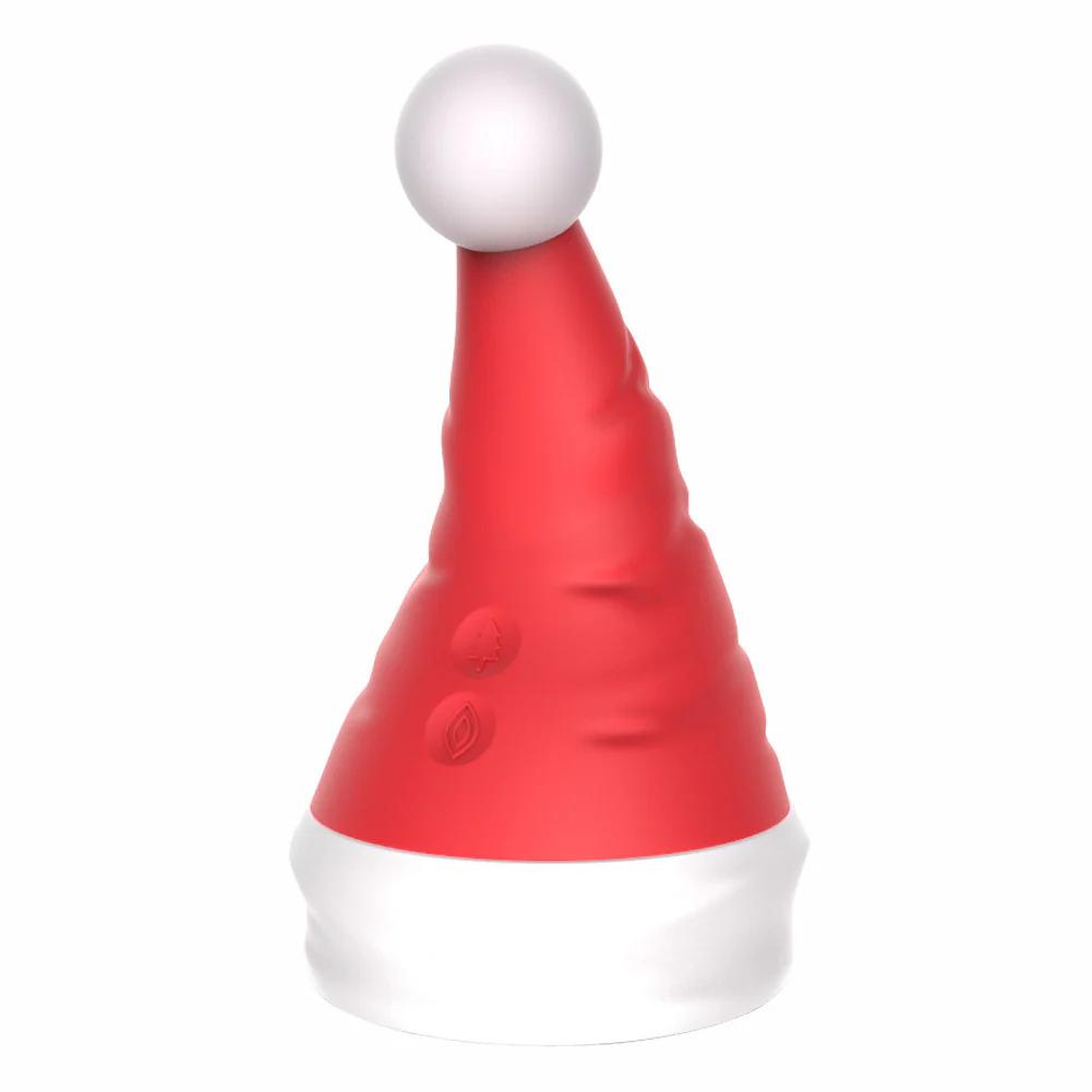 Christmas Santa Hat Sex Toy Vibrator for Women - Double Head Clitoris and Nipple Stimulator, Erotic G Spot Massager - 10 Vibration Modes, 5-Speed Sliding Ball Rolling Sexual Stimulation Device