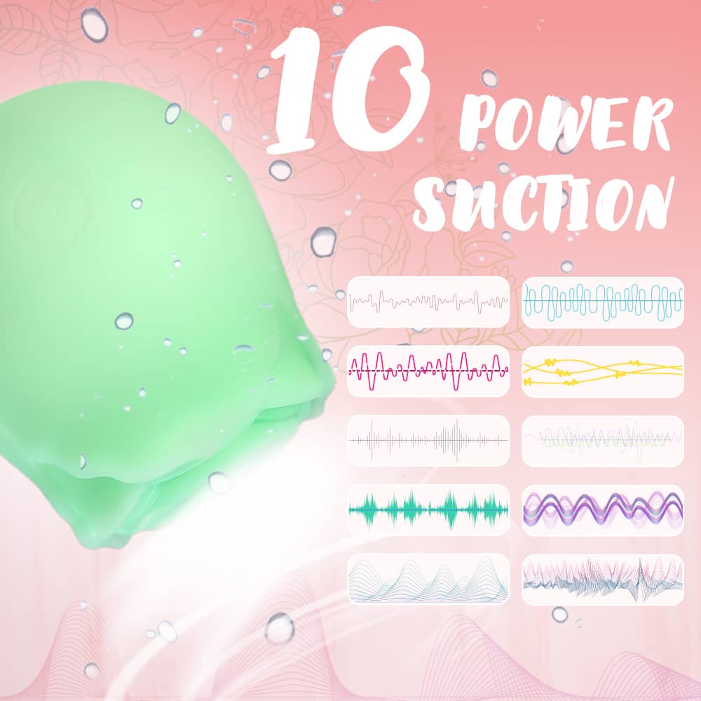 Clitoral Massage Rose Vibrator Sucker Glow in the Dark Luminous Suction Stimulating Toy for Women Couple
