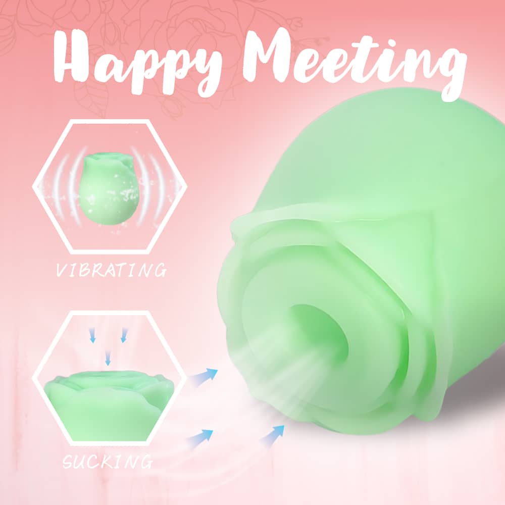 Clitoral Massage Rose Vibrator Sucker Glow in the Dark Luminous Suction Stimulating Toy for Women Couple