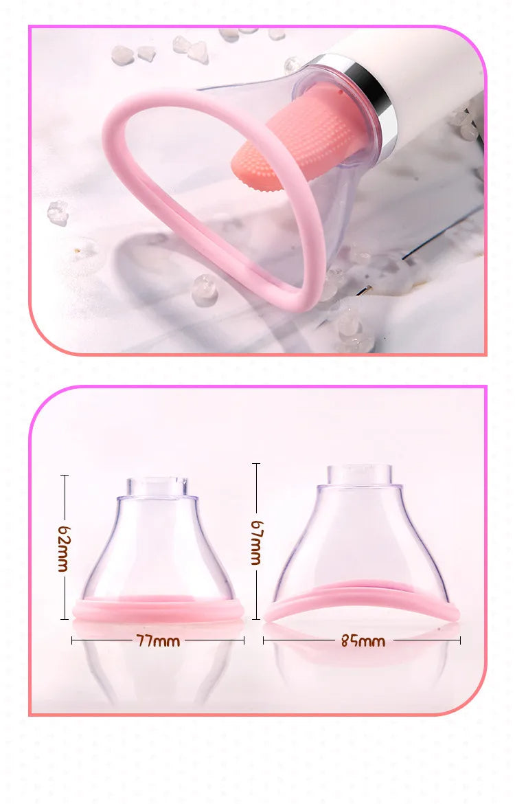 Wand Vibrator Massager, Clit Licker and Clitoral Licking Toy 3-in-1 G-Spot, Clit Suction Function, Sucking Heating, Female Vibration Clitoris Orgasm Nipple Sucker Tongue Licking, Oral Sex Toy