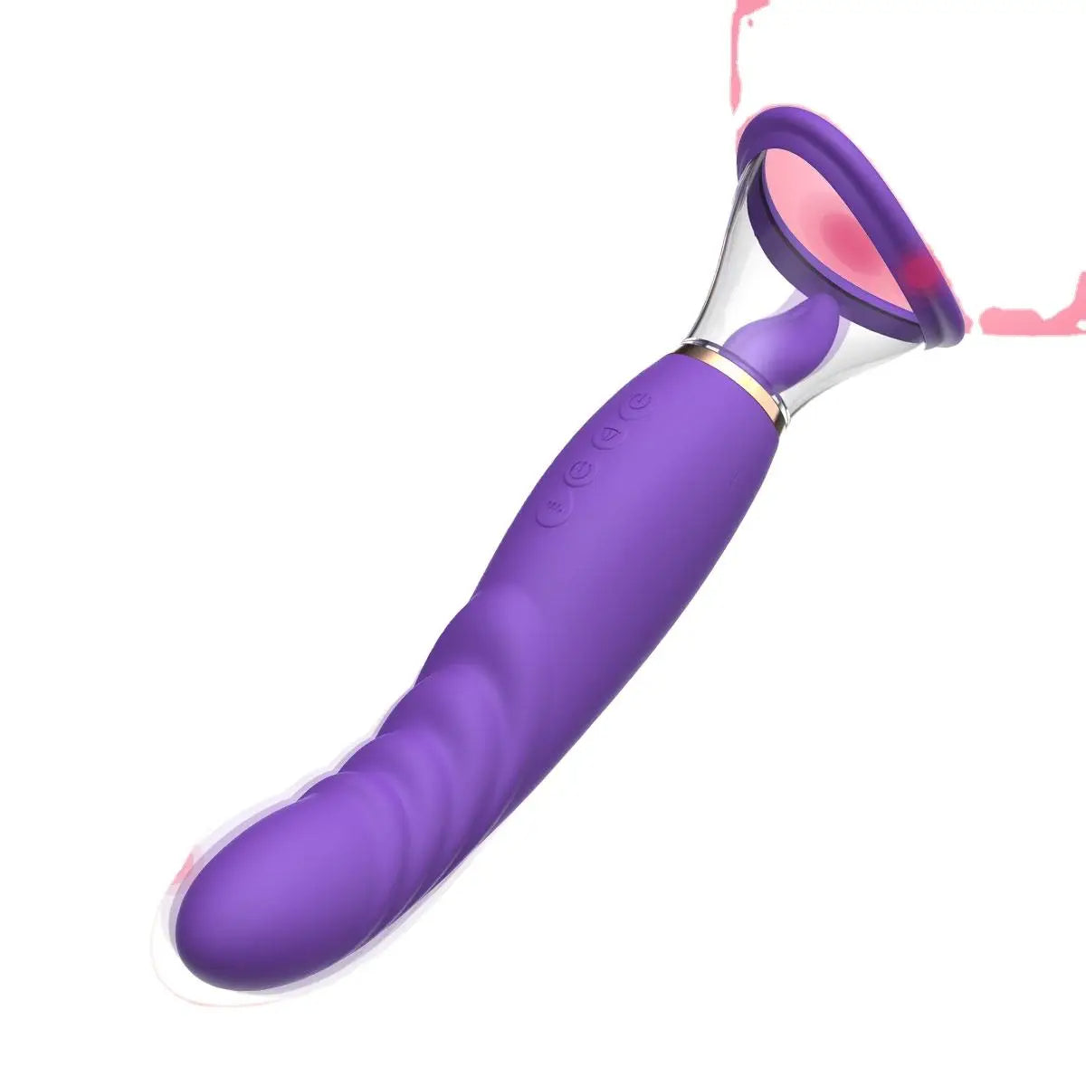 Rechargeable G-spot vibrator with licking and sucking features for intense female pleasure