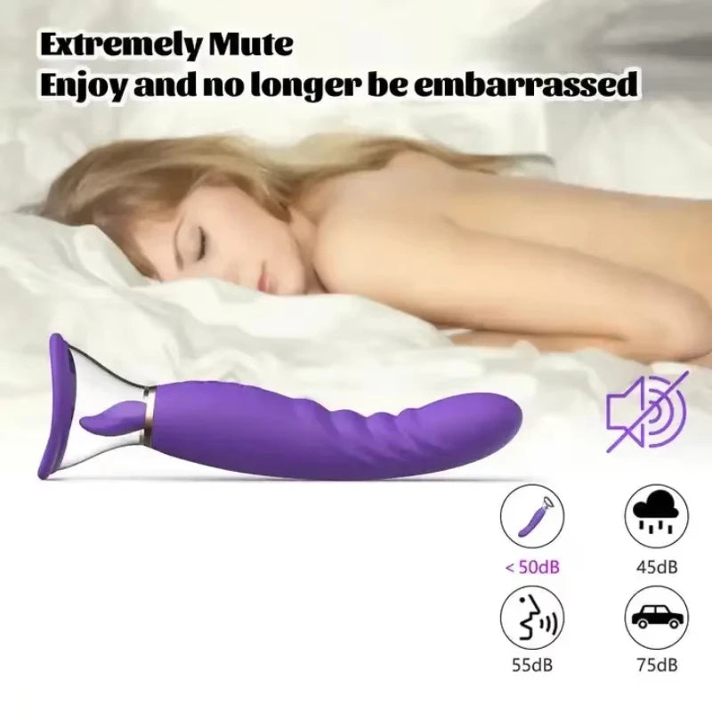 Multi-mode vibrator for women with hands-free suction and curved G-spot stimulator design