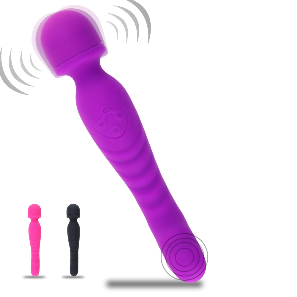 Wand Massager Vibrator Handheld G-Spot Warmth Heating Tip, Clitoral Vibrators Double Head with 20 Vibration Mode Rechargeable Personal Massager, Waterproof Adult Sex Toy