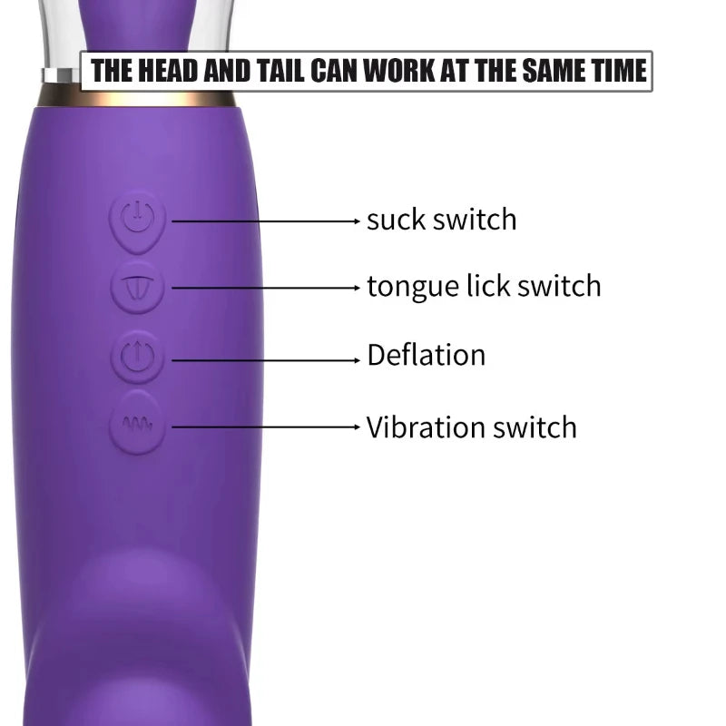Discreet adult device featuring triple action vibrator with air pulse stimulator technology