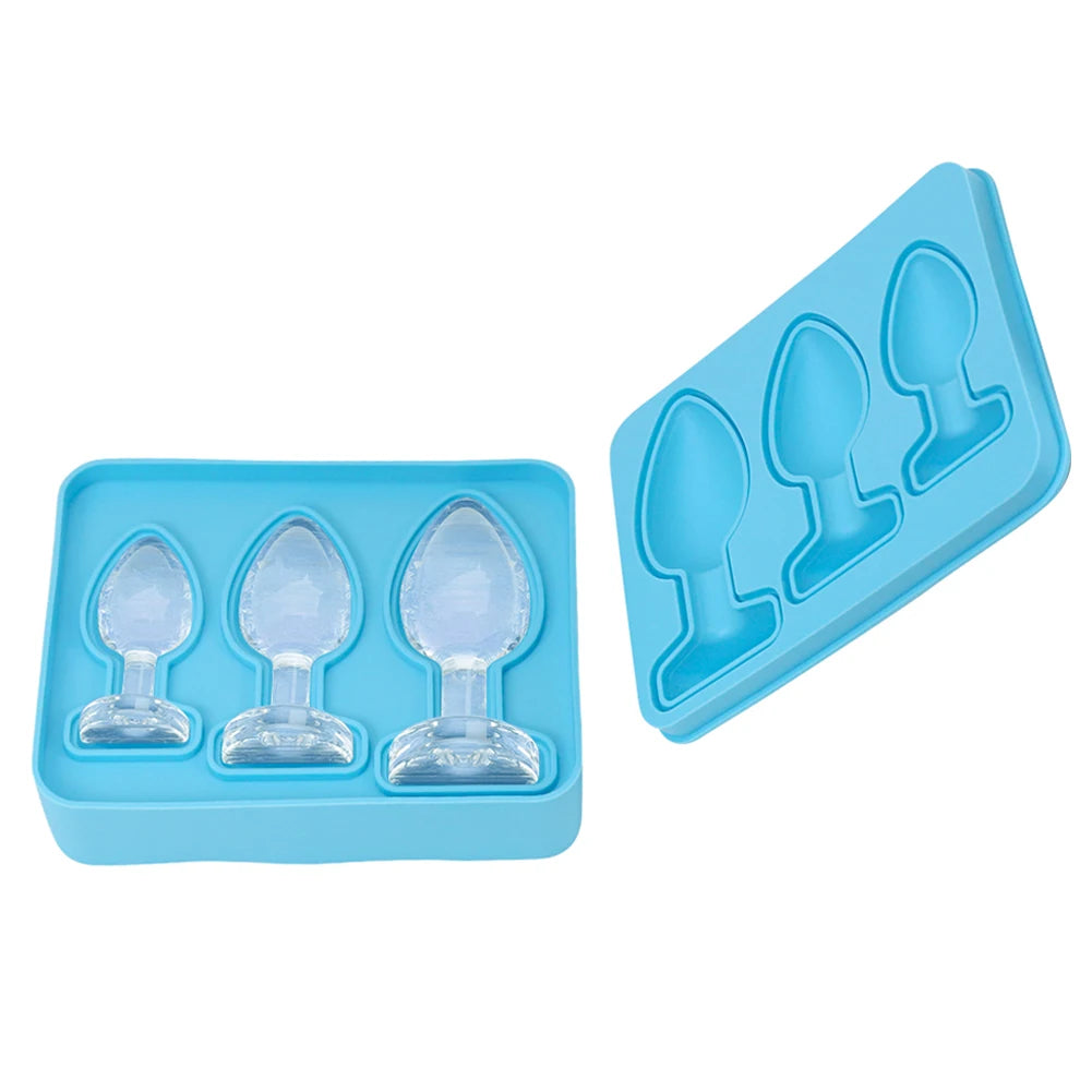 Silicone Prank Butt Plug Shaped Mold Reusable Prank Ice Cube Mold Tray Novelty Ice Cube Trays for Juice Drink
