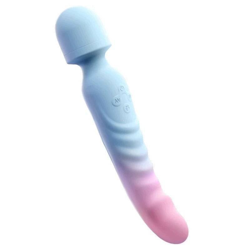 Gradient pink and blue heated personal massager for women