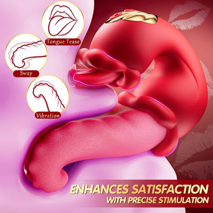 Tongue Thrusting Dildo with 10 Licking & 10 Vibration Modes – Clitoral & G-Spot Bliss
