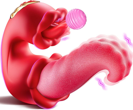 Tongue Thrusting Dildo with 10 Licking & 10 Vibration Modes – Clitoral & G-Spot Bliss