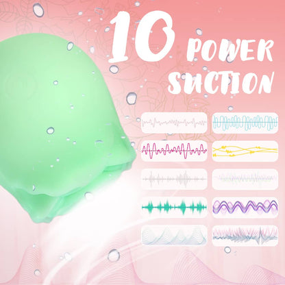 Clitoral Massage Rose Vibrator Sucker Glow in the Dark Luminous Suction Stimulating Toy for Women Couple