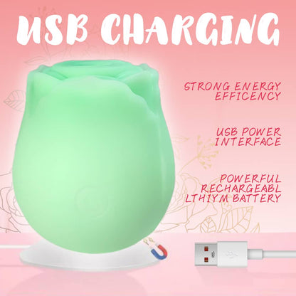 Clitoral Massage Rose Vibrator Sucker Glow in the Dark Luminous Suction Stimulating Toy for Women Couple