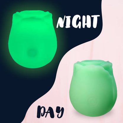 Clitoral Massage Rose Vibrator Sucker Glow in the Dark Luminous Suction Stimulating Toy for Women Couple