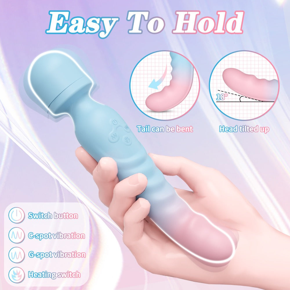 Quiet cordless personal wellness massager with ergonomic grip
