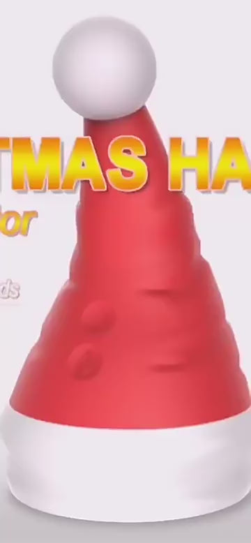 Christmas Santa Hat Sex Toy Vibrator for Women - Double Head Clitoris and Nipple Stimulator, Erotic G Spot Massager - 10 Vibration Modes, 5-Speed Sliding Ball Rolling Sexual Stimulation Device